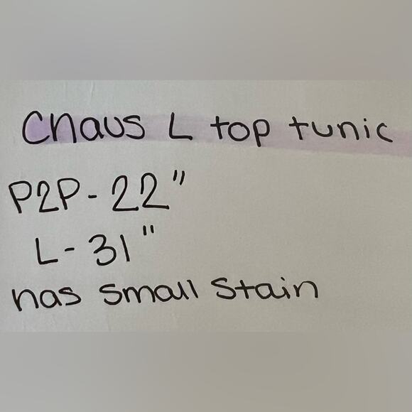 Chaus New York Womens L Blue Long Sleeve Embroidered Tunic Lagenlook Blouse Boho - Picture 9 of 9